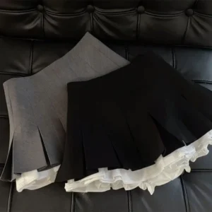 Black Ruffle Mini Skirt
