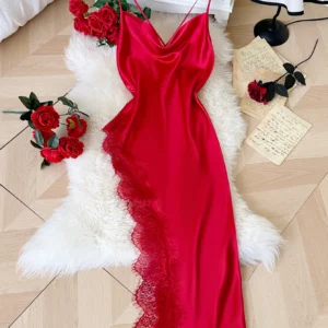 Lace Patchwork Long And Comfortable Women's Nightgown